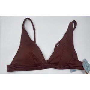 Shade & Shore Bikini Top Womens Size XL Brown Padded Swim‎